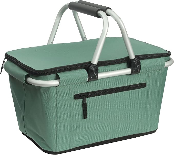 Picnic Basket, SIYUAN Collapsible Shopping Basket with Handles 27L Large Market Basket with Lid R... | Amazon (US)