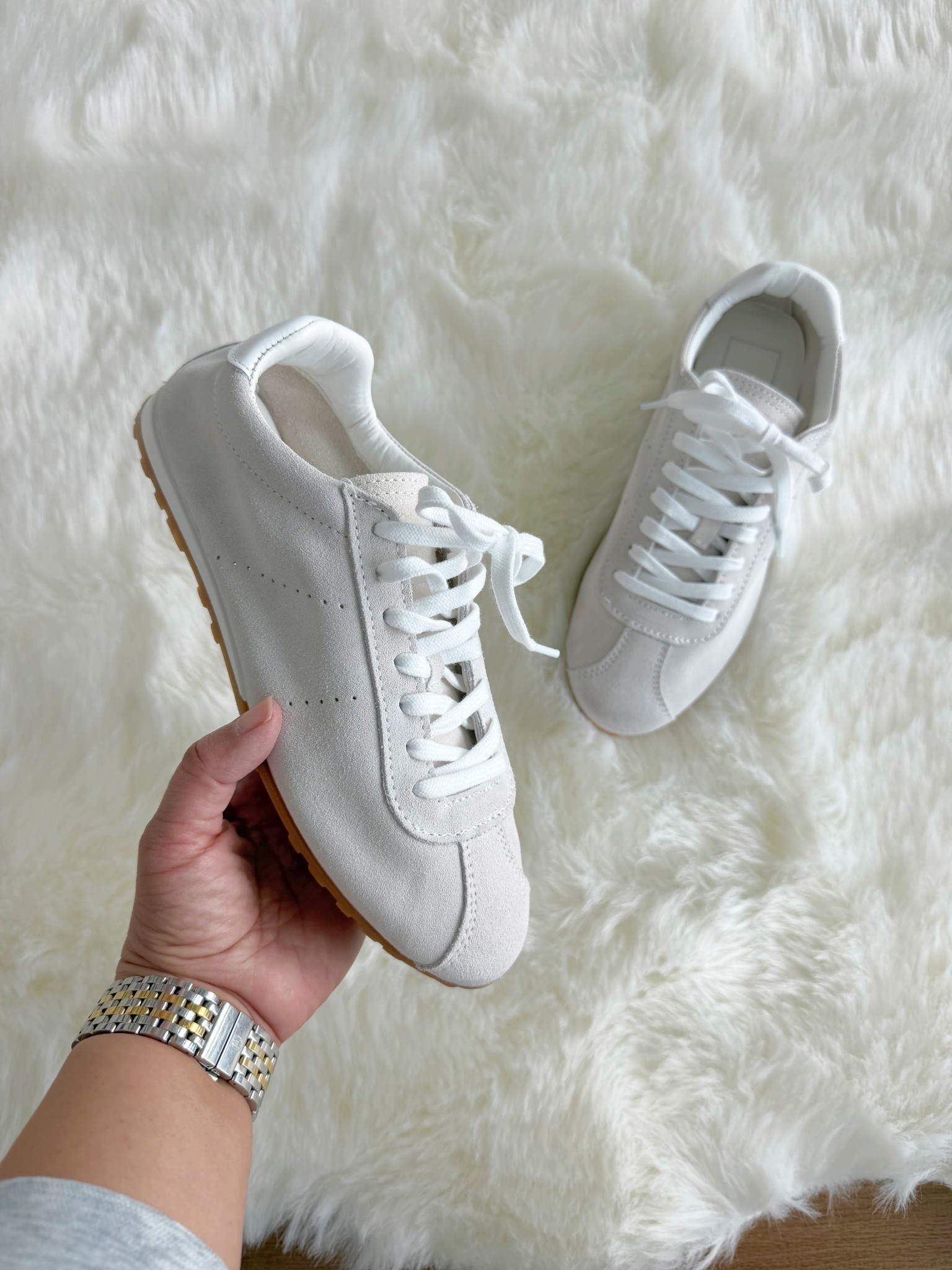 Loving these ivory suede low profile sneakers! Such a cute and trendy silhouette and on sale for $60 with code EXTRA. Available in lots of fun colors too! 

#LTKActive #LTKOver40 #LTKSaleAlert