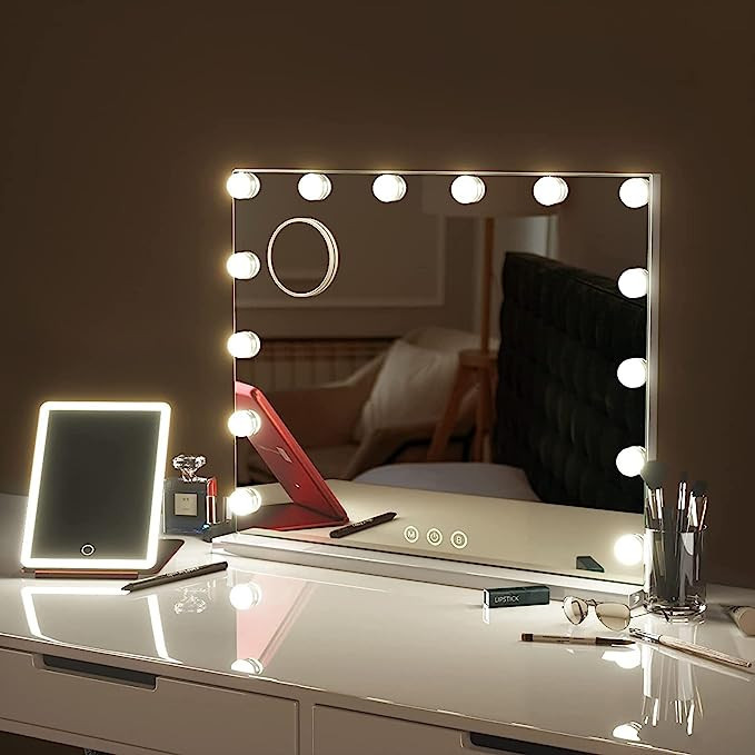 GTU Furniture Vanity Mirror with Lights Hollywood Tabletop/Wall-Mounted Makeup Mirror with 14 Dim... | Amazon (US)