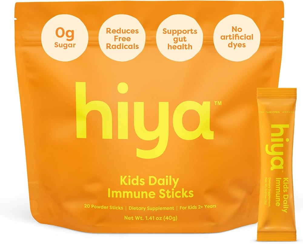 Hiya Kids Immune Support – Vitamin C, Elderberry & Beta Glucans for Ages 2+, Delicious Orange F... | Amazon (US)