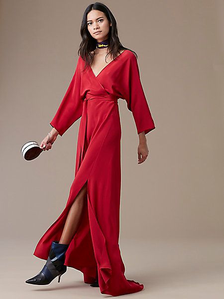 DVF Long-sleeve Floor-length Wrap Dress | Diane von Furstenberg - DVF World