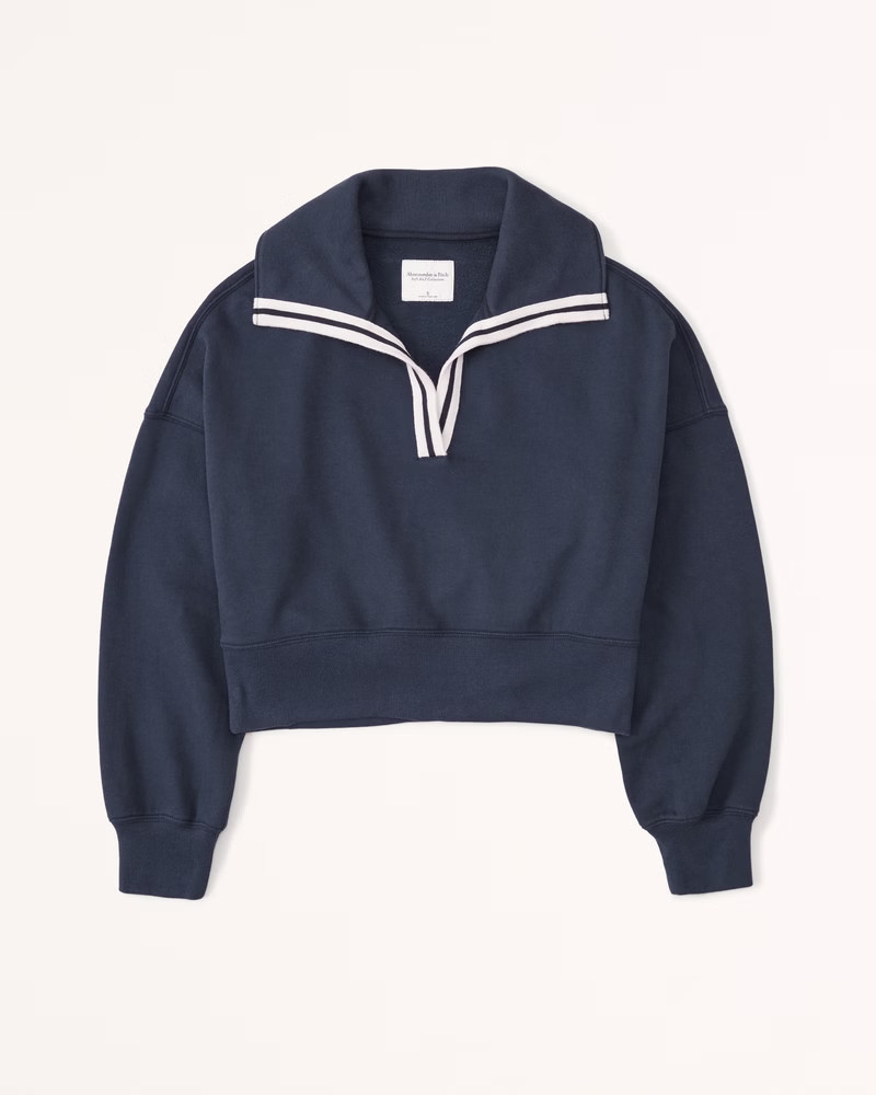 Drama Collar Mockneck Popover | Abercrombie & Fitch (US)