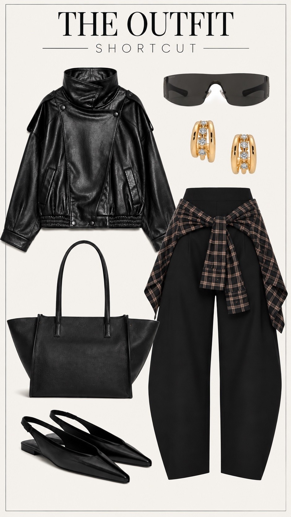 for when u want to look slightly intimidating and very well dressed. All black keeps it clean, the leather makes it cool, and the flannel around the waist keeps it from looking like you tried too hard and makes it less serious

#LTKOver40 #LTKootd #LTKfitnessgoals