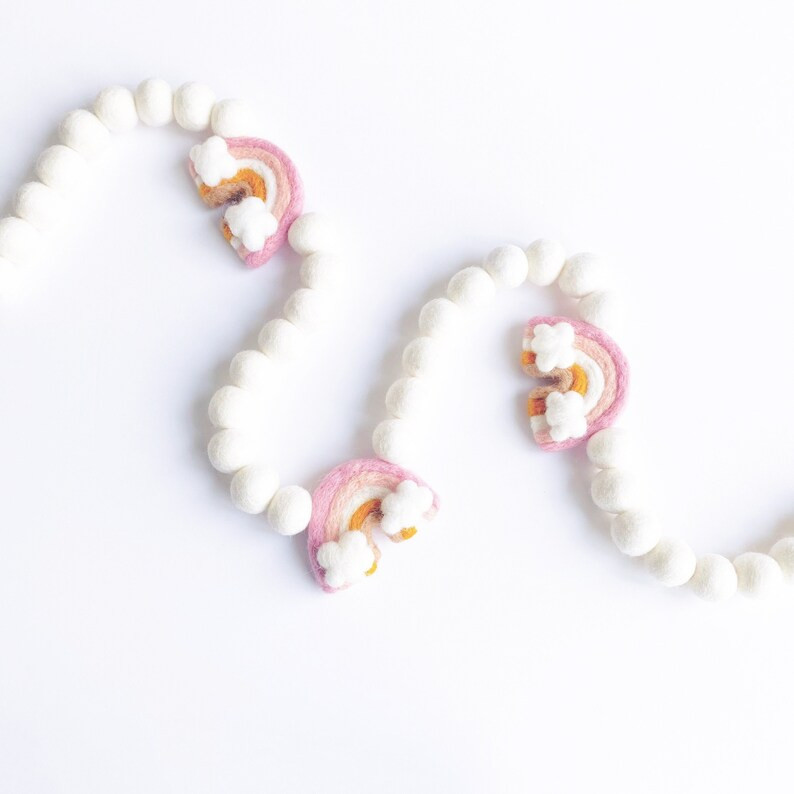 Felt Rainbow Garland  Rainbow Pom Pom Garland  Nursery Decor - Etsy | Etsy (US)