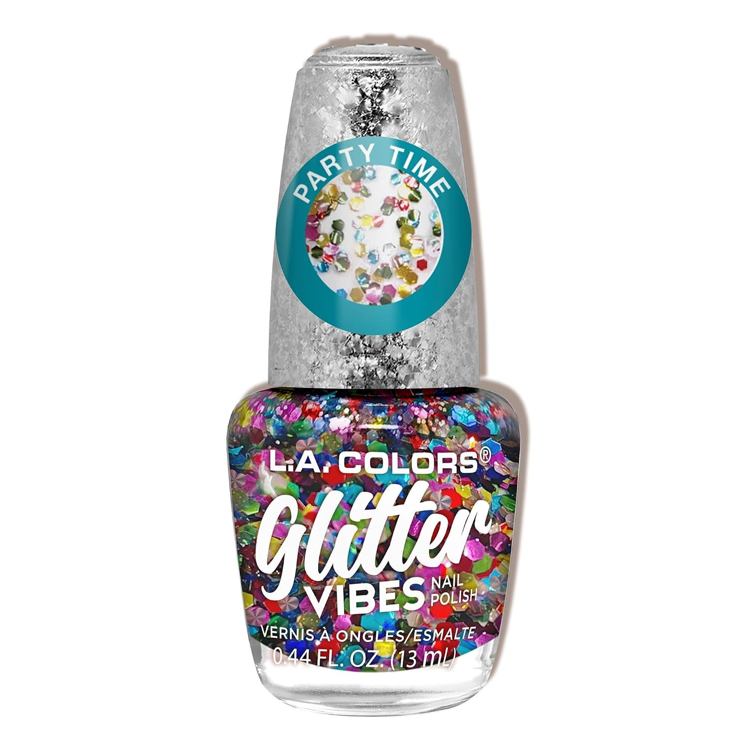 L.A. COLORS Glitter Vibes Nail Polish, Party Time CNL708W | Amazon (US)