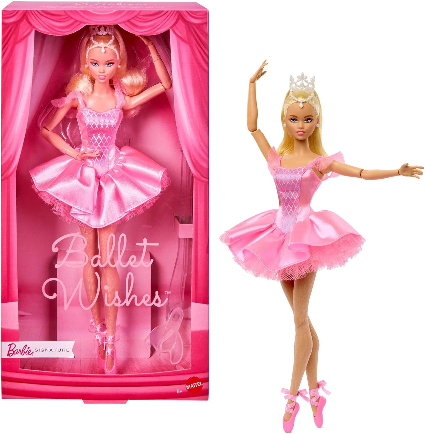 Barbie Signature Ballet Wishes Doll, Collectible Fashion Doll in Satiny, Pink Tutu with Blonde Ha... | Amazon (US)