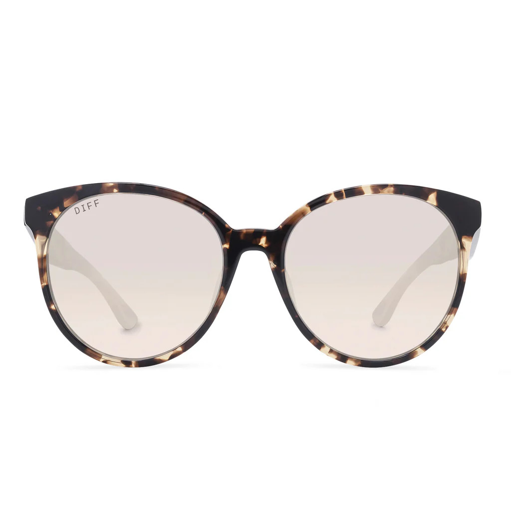 COLOR: espresso tortoise   beige mirror sunglasses | DIFF Eyewear