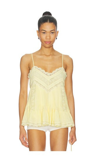 ROCOCO SAND Lace Detail Top in Lemon. - size L | Revolve Clothing (Global)