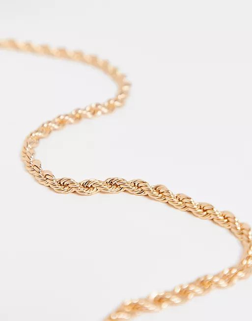 ASOS DESIGN Curve necklace in rope chain in gold tone | ASOS | ASOS (Global)