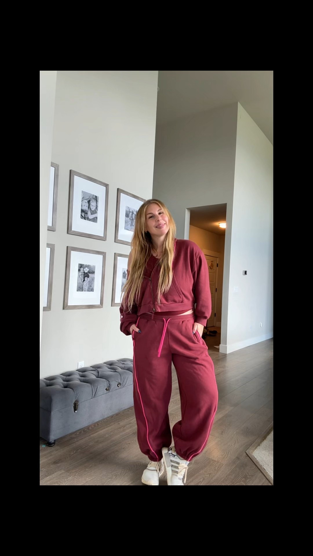 Wearing a size L in all. The sweats
are a good oversize fit. I’m 5’8. The best monochromatic maroon sets. #target 

#LTKFindsUnder50 #LTKActive #LTKMidsize