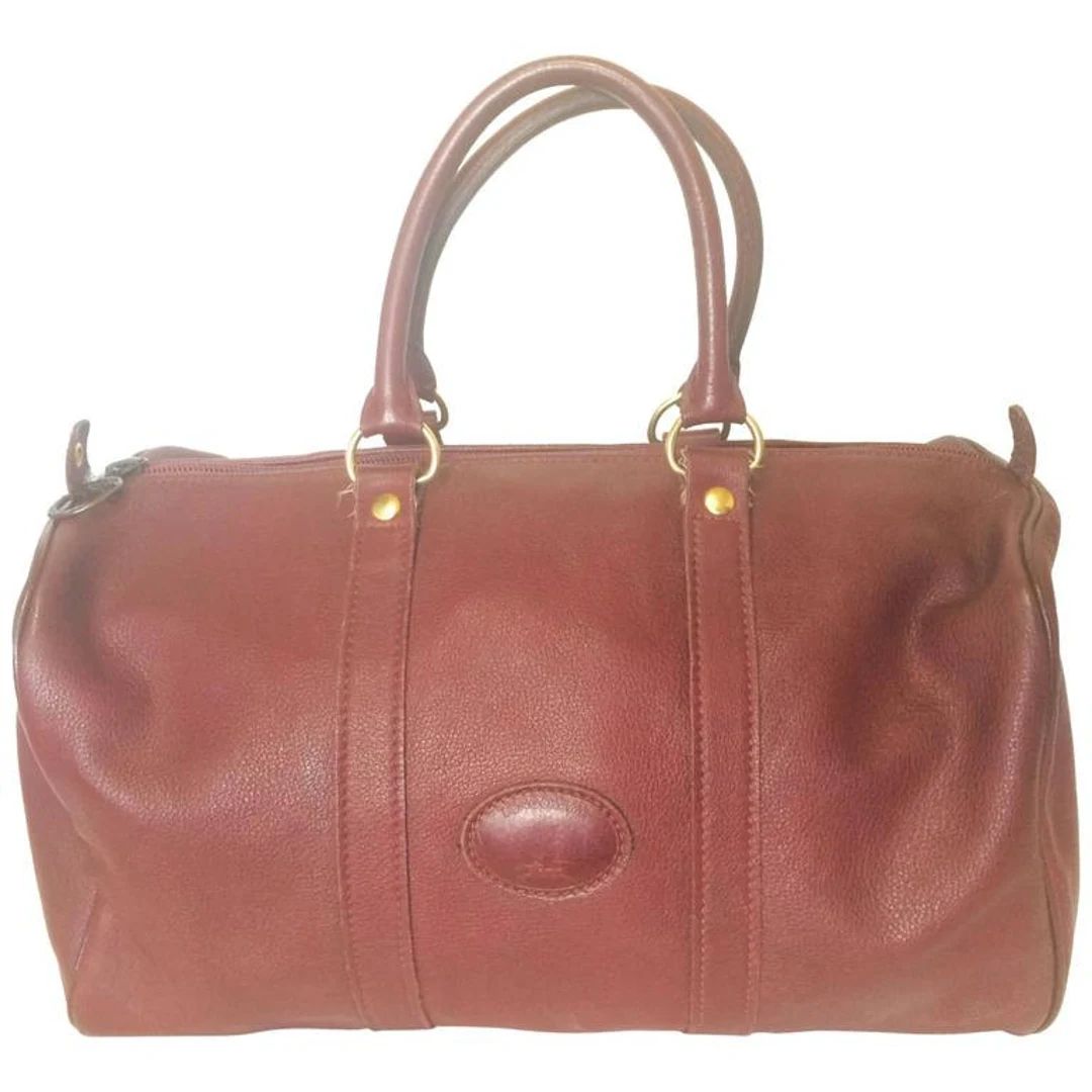 80's Vintage Longchamp rare dark wine leather duffle bag, mini travel purse. Classic bag for unis... | Etsy (CAD)