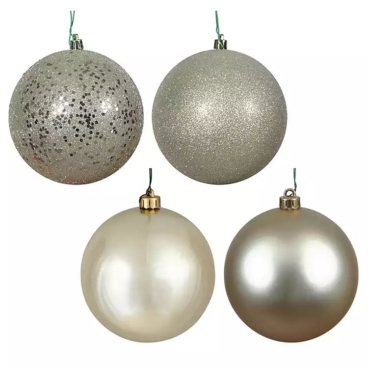Champagne Shimmer 12-pc. Christmas Ornament Set | Kirkland's Home