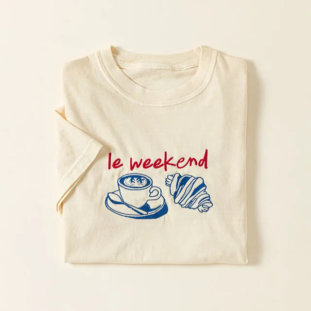 Le Weekend Embroidered T-Shirt, Medium | UncommonGoods