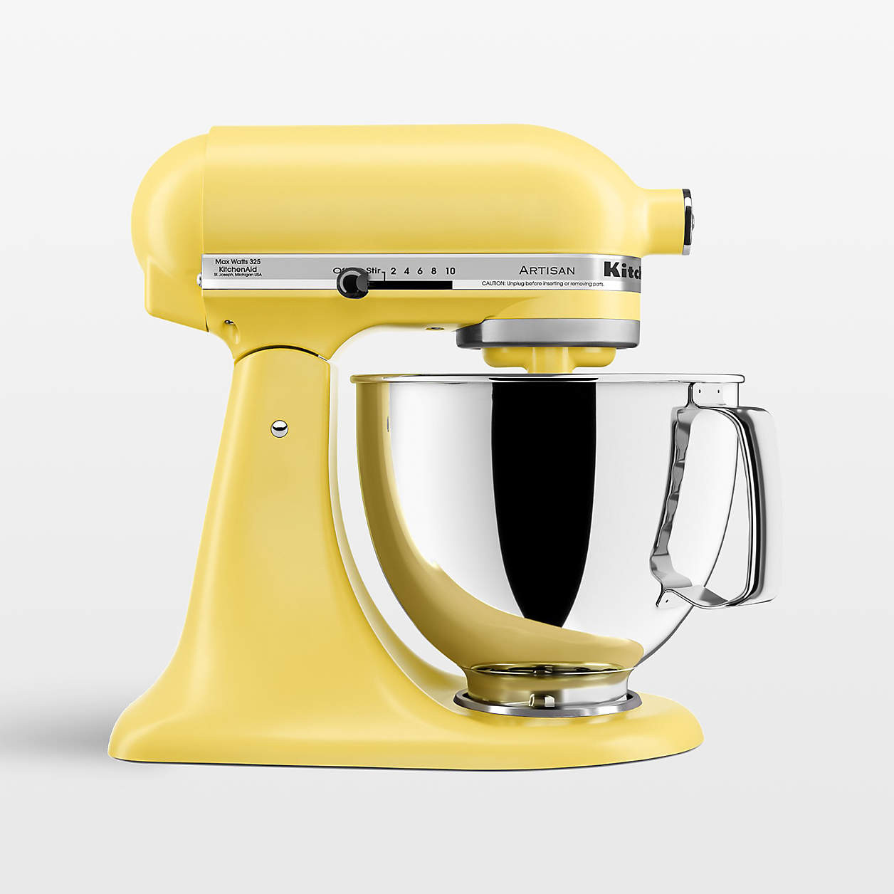 KitchenAid Artisan Series Butter Yellow 5-Quart Tilt-Head Stand Mixer + Reviews | Crate & Barrel | Crate & Barrel