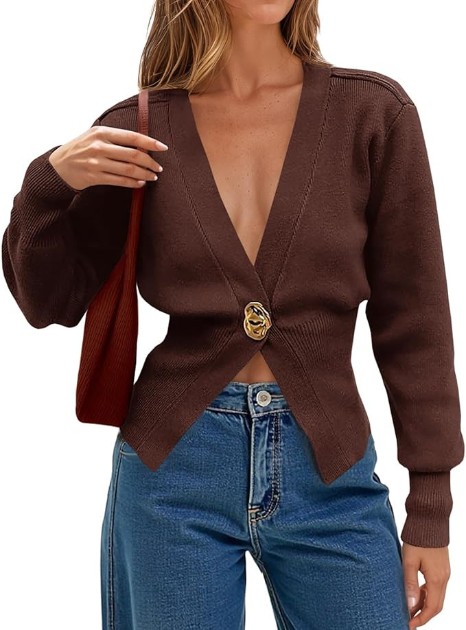 Cicy Bell Womens V Neck Knitted Cardigans Long Sleeve Button Down Sweaters Fall Casual Coats Oute... | Amazon (US)