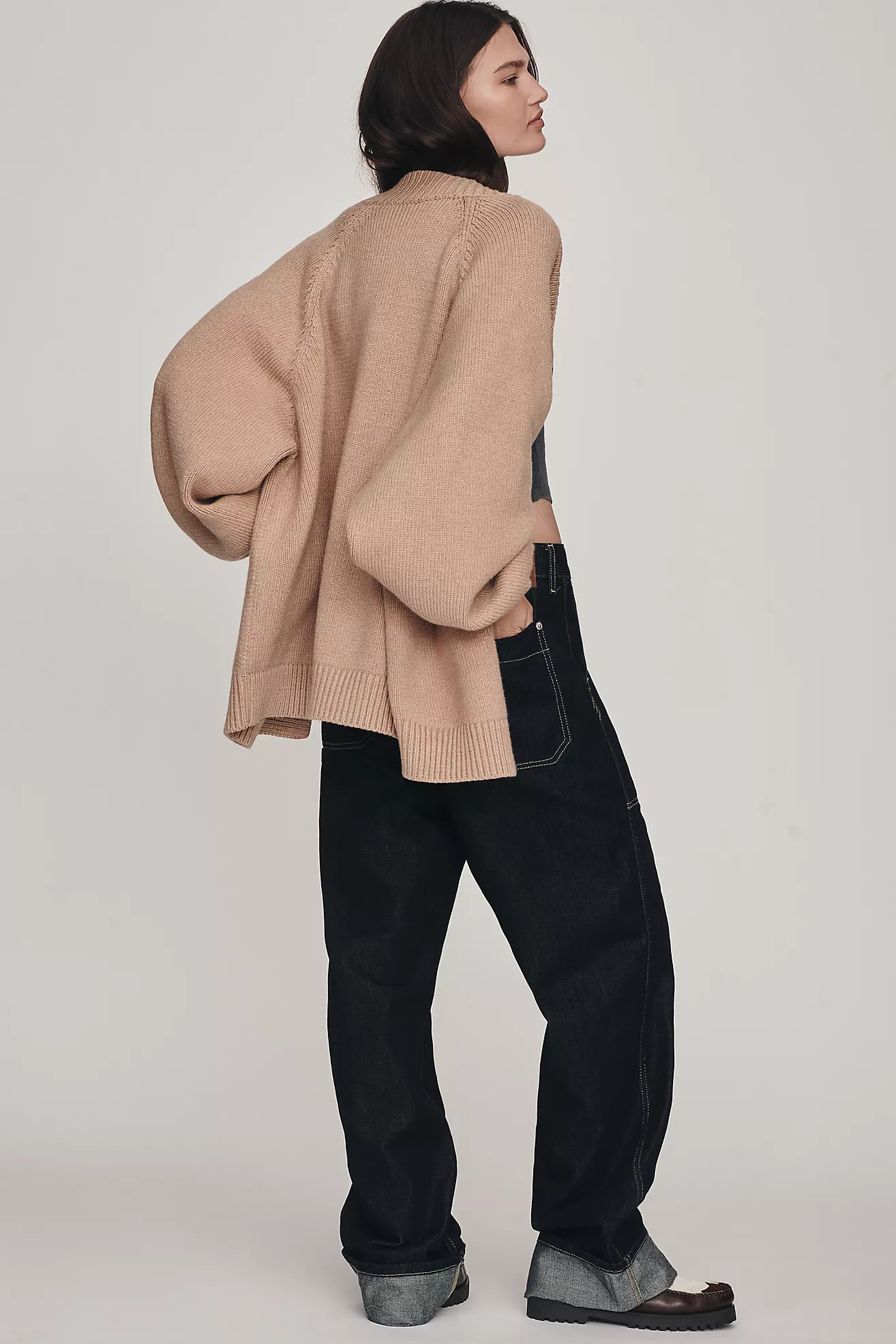 By Anthropologie Oversized Puff-Sleeve Cardigan | Anthropologie (US)