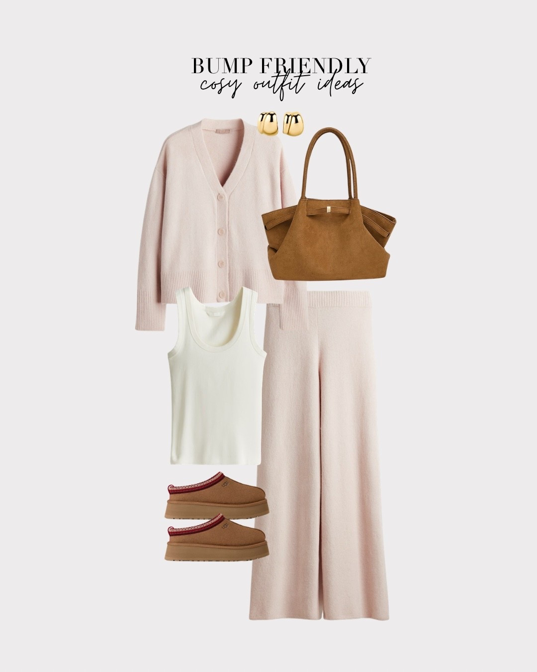 Bump friendly cosy outfit ideas that you can wear whether you’re pregnant or not I just tend to size up a bit to accommodate bump ✨ very similar to the grey look just loved this pretty blush colour! 
#LTKuk #LTKmaternity #LTKstyletip