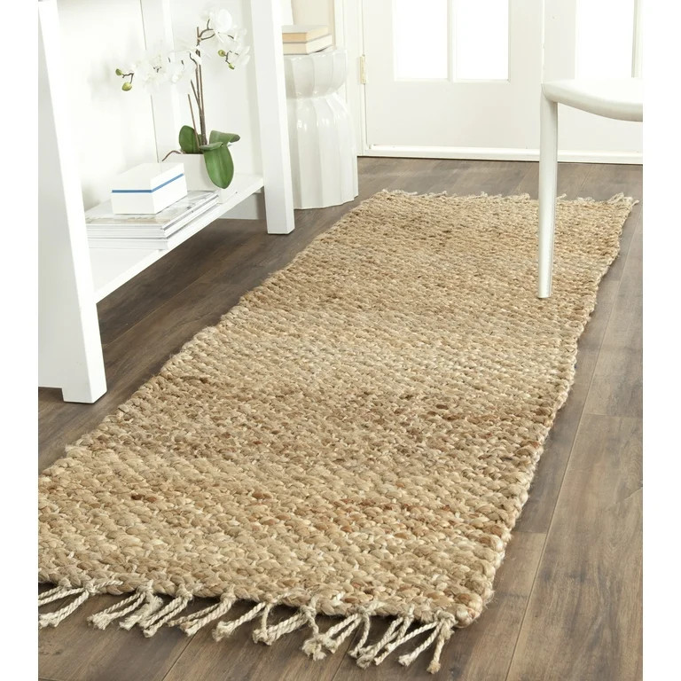 SAFAVIEH Natural, Natural Alfombra de Corredor de Yute con Flecos Trenzados Sólidos Más Atrevid... | Walmart (US)