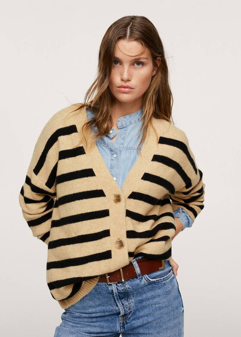 Stripped knit cardigan | MANGO (US)