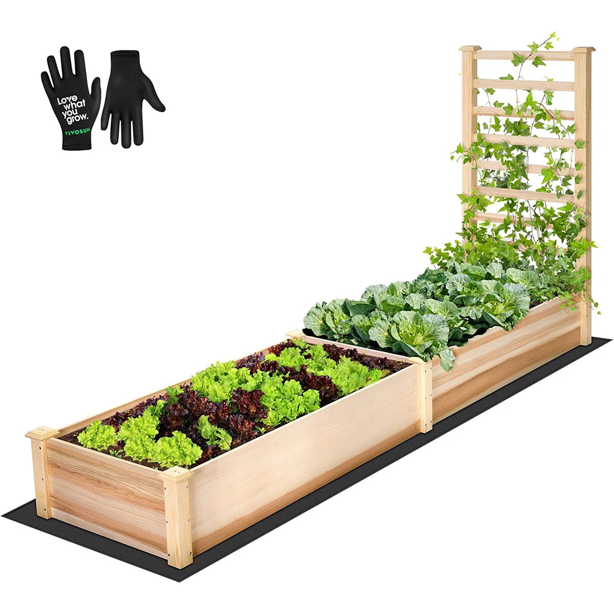 Outdoor Raised Garden Bed with Trellis for Vine Climbing | Wayfair North America