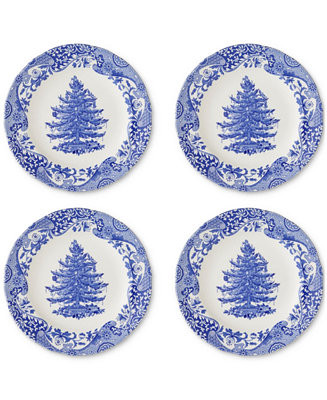 Spode Blue Italian Christmas Dinner Plates, Set of 4 - Macy's | Macy's