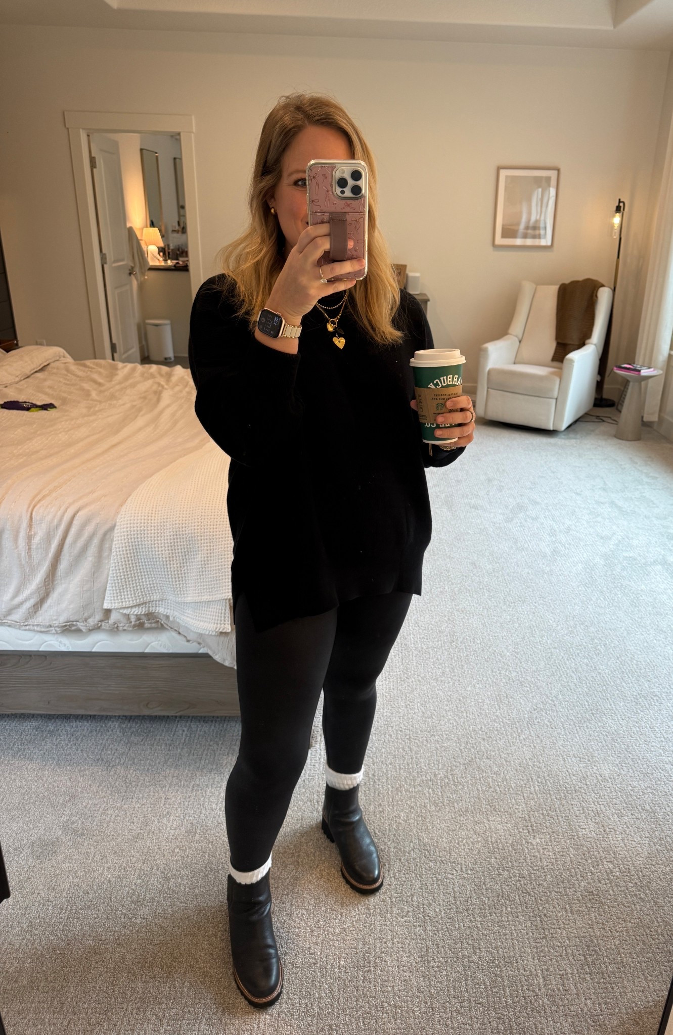 Faux leather leggings are so comfortable! 

#LTKootd #LTKmomlife #LTKTravel