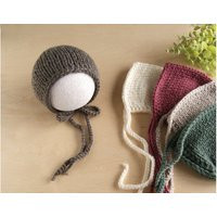 Newborn Knit Bonnet, Knit Photo Prop, Baby Bonnet | Etsy (US)