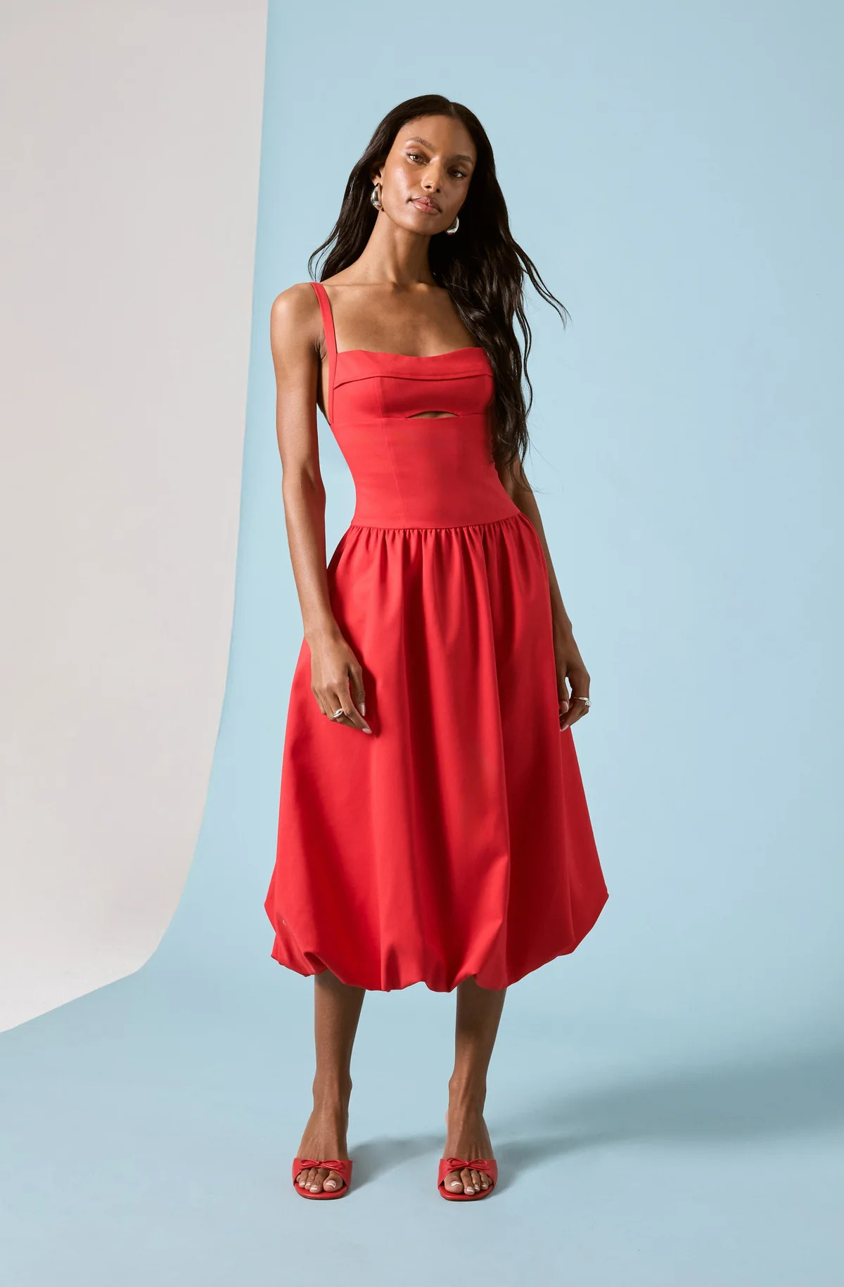 Jevi Sleeveless Bubble Midi Dress | ASTR The Label (US)