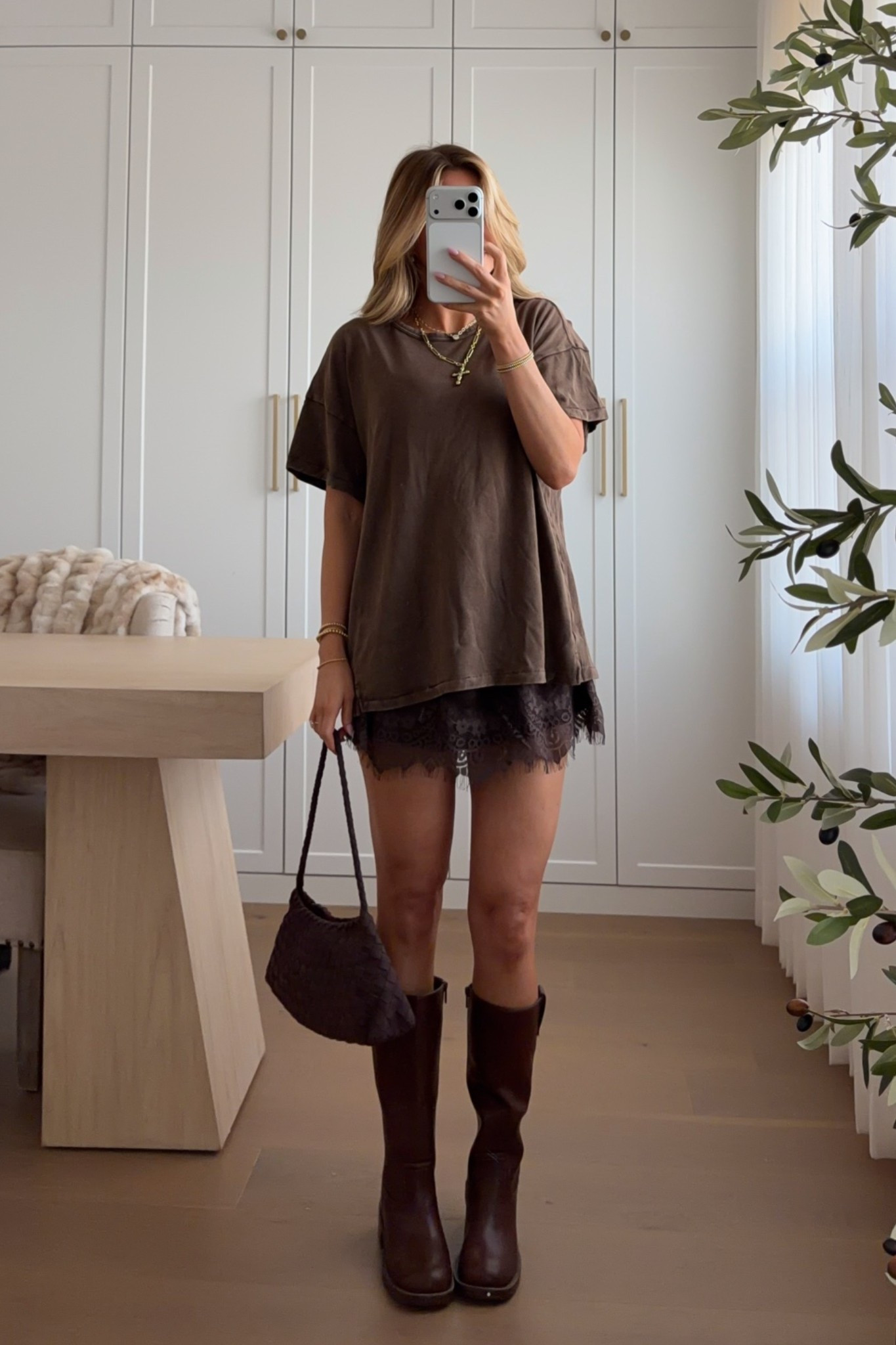 tee: medium // skort: small // boot: true to size — okay target!!! the perfect transitional fall outfit!