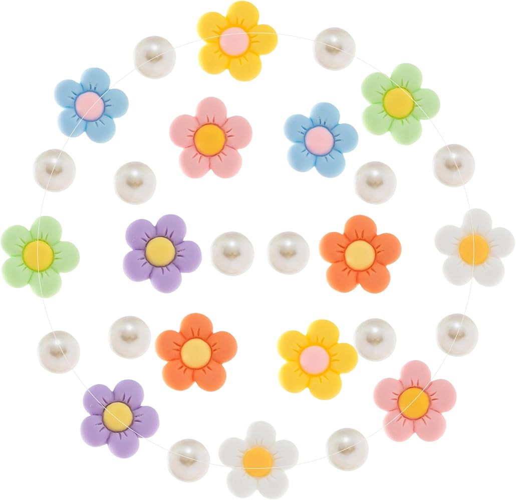 Flower Shoe Charms for Clog Sandals Bracelets Accessories Decoration, Summer Cute Daisy Shoes Cha... | Amazon (US)