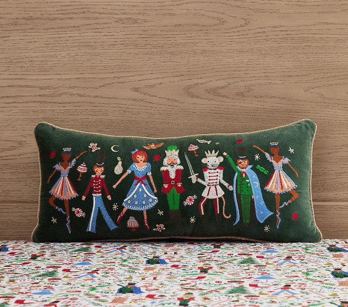 Rifle Paper Co. Nutcracker Lumbar Pillow | Pottery Barn Kids