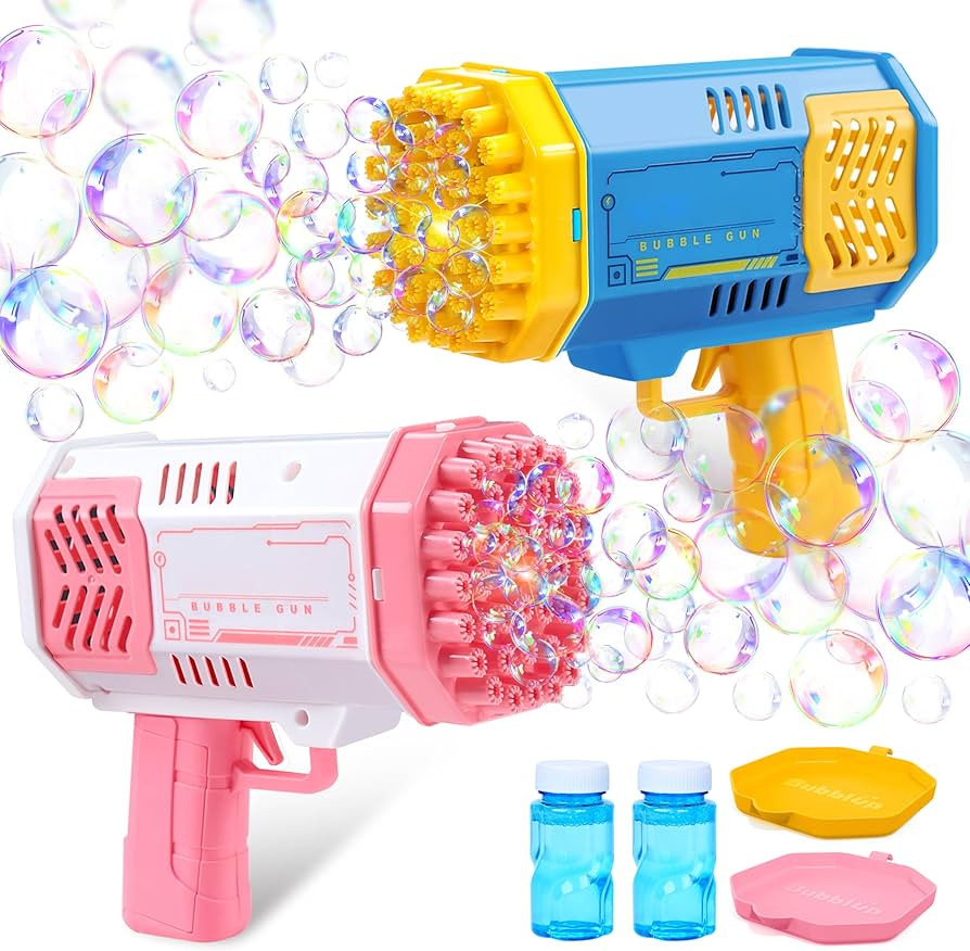 Sloosh 2 PCS Bubble Machine, Bazooka Rocket Shape Bubble Gun Toy for Kids Ages 4-8, Gifts, Adults... | Amazon (US)