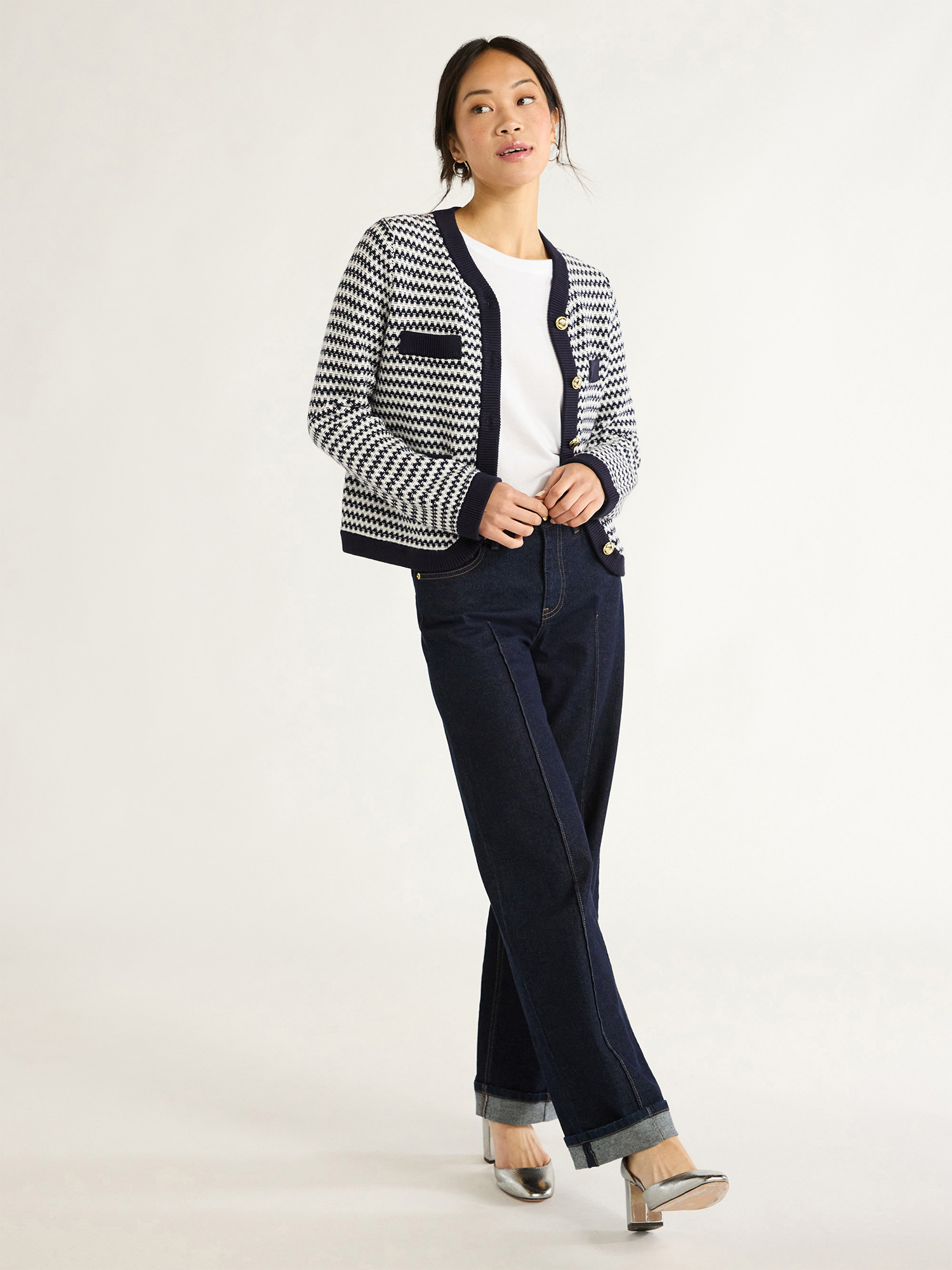 Free Assembly Women’s Welt Pocket Cardigan, Lightweight, Sizes XS-XXL | Walmart (US)