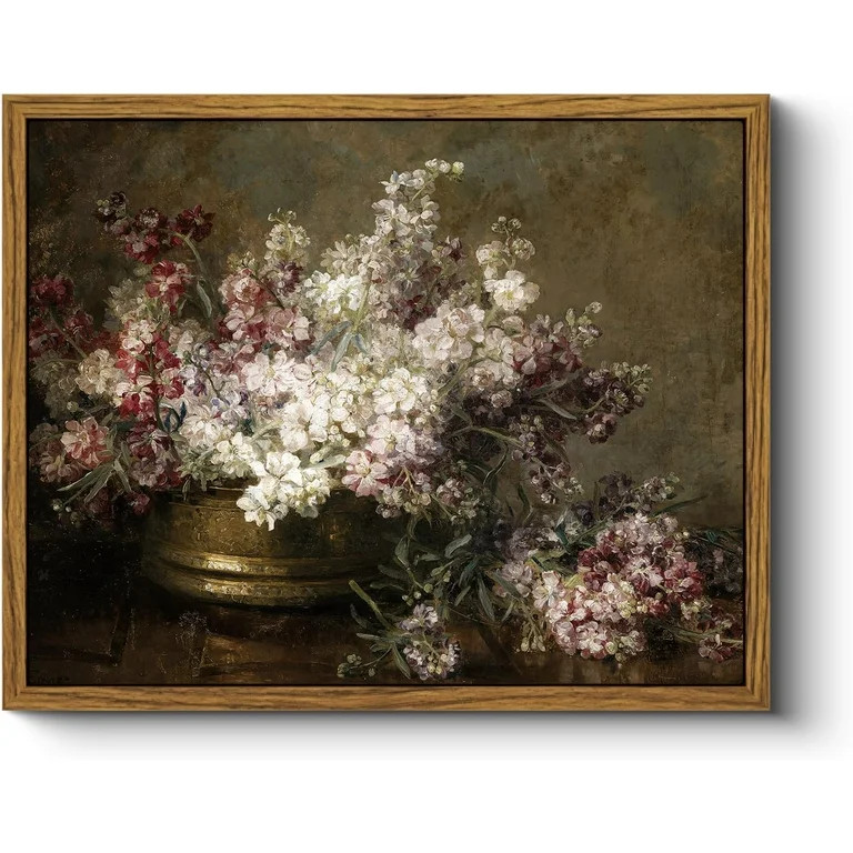 Aaheei Vintage Canvas Wall Art Still Life Flowers Vase Painting, Traditional Lilac Bouquet Canvas... | Walmart (US)