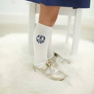 Monogrammed Knee High Socks | Cecil and Lou