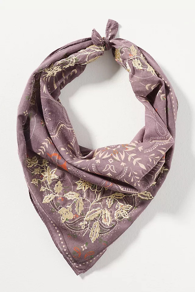100% Cotton Embroidered Bandana | Anthropologie (US)