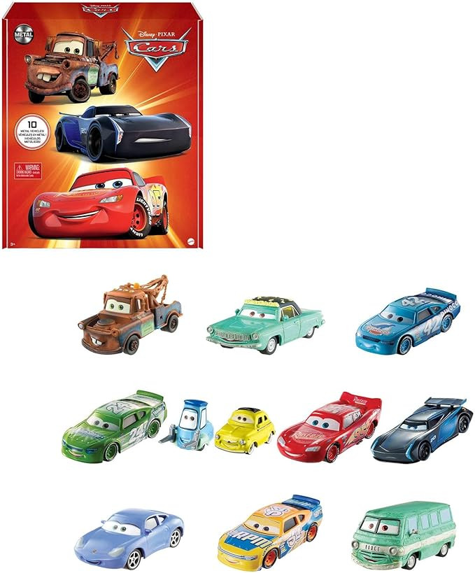 Mattel Disney and Pixar Cars Set of 10 Die-Cast Mini Racers Vehicles, Collectible Set of 1:55 Sca... | Amazon (US)
