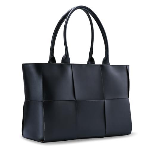 Women Tote Bag for Women Leather Shoulder Bag Large Purse Handbag (Black) | Amazon (US)