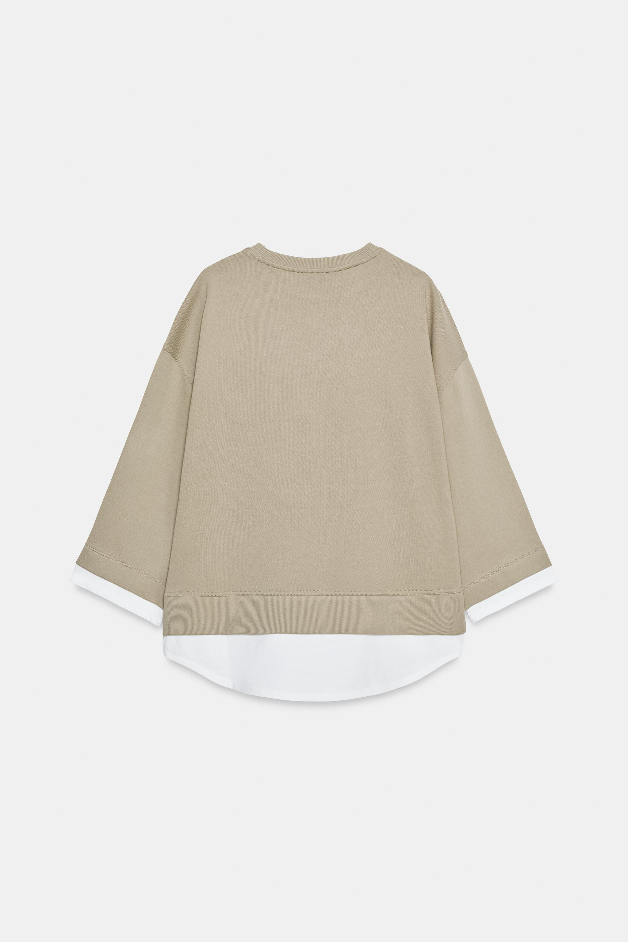 CONTRAST LONG SLEEVE SWEATSHIRT | Zara UK