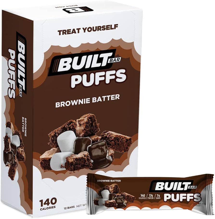Built Bar 12 Pack High Protein Energy Bars | Gluten Free | Chocolate Covered | Low Carb | Low Cal... | Amazon (US)