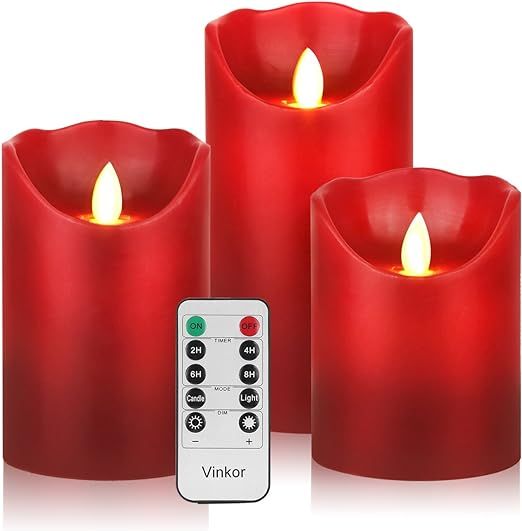 Vinkor Flameless Candles Flickering Flameless Candles Decorative Flameless Candles Classic Real W... | Amazon (US)