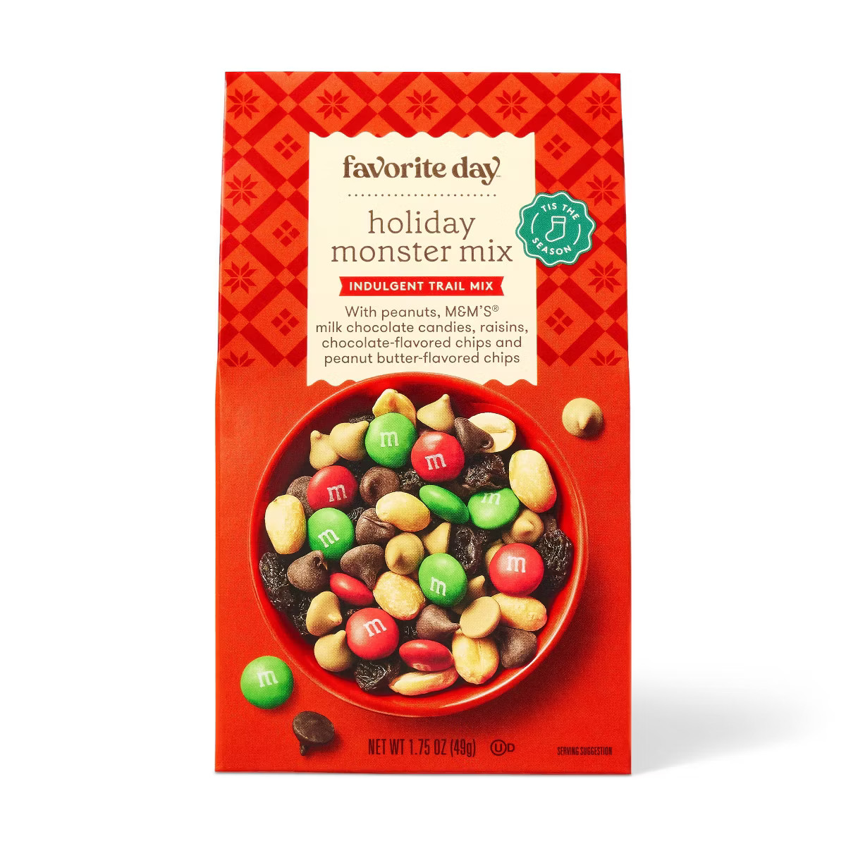 Christmas Holiday Monster Indulgent Snack Trail Mix Stocking Stuffer - 1.75oz - Favorite Day™ | Target