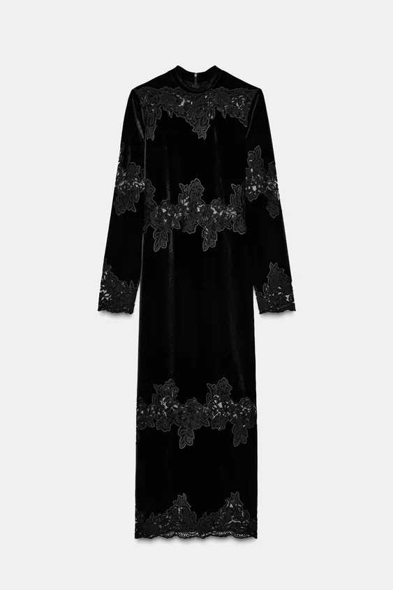 VELVET LACE DRESS | Zara US