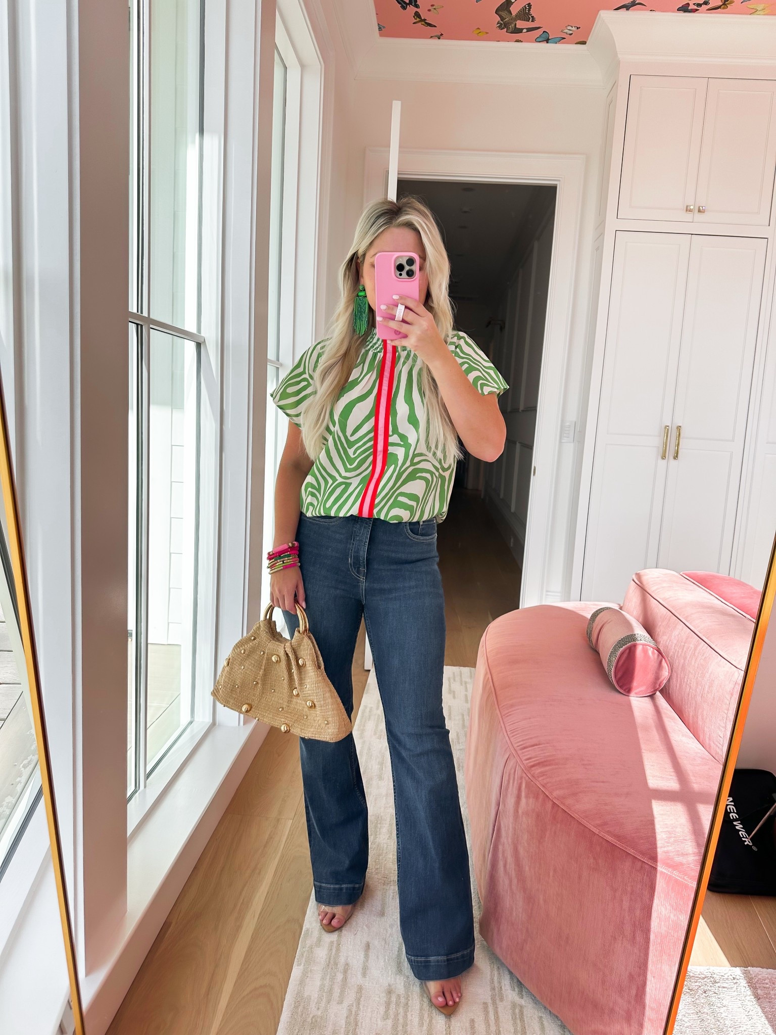 Size up in these Spanx jeans! I love this top for spring! 

#LTKFindsUnder100 #LTKSpringSale #LTKFindsUnder50