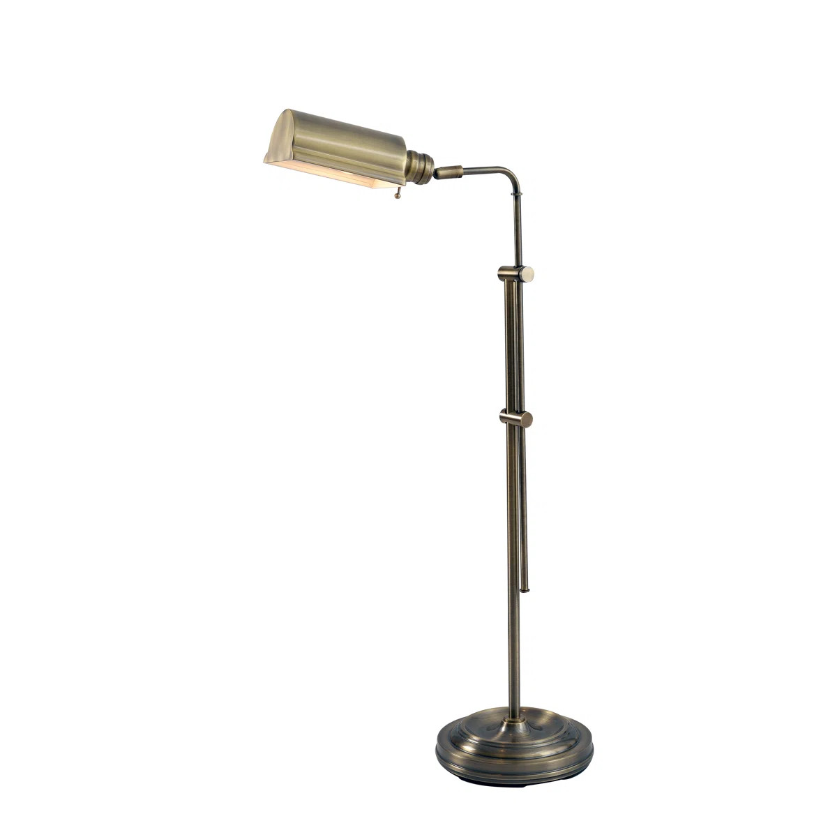 Denton Adjustable Height Floor Lamp - Antique Brass | Wayfair North America
