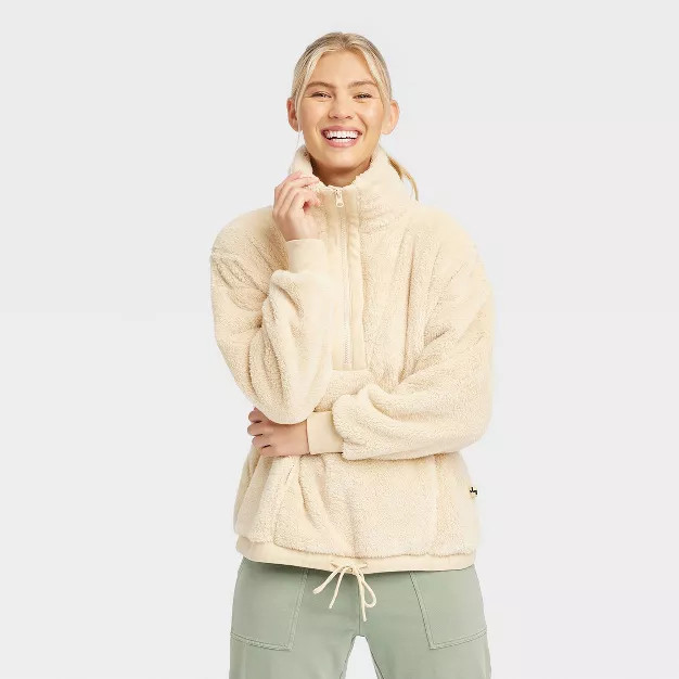 Women's High Pile Fleece 1/2 Zip Pullover - JoyLab™ | Target