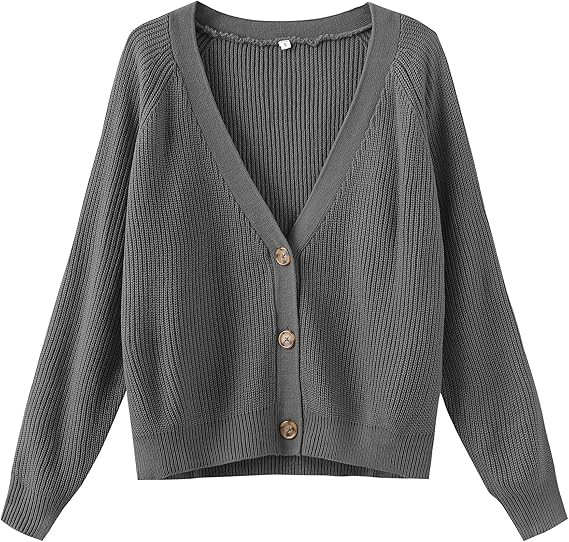 TASAMO Women's Long Sleeve Knit Sweater Open Front Cardigan Button Loose Outerwear | Amazon (US)