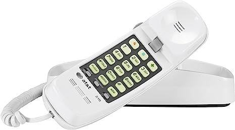 Advanced American Telephones 210WH AT&T 210M Basic Trimline Corded Phone, No AC Power Required, W... | Amazon (US)