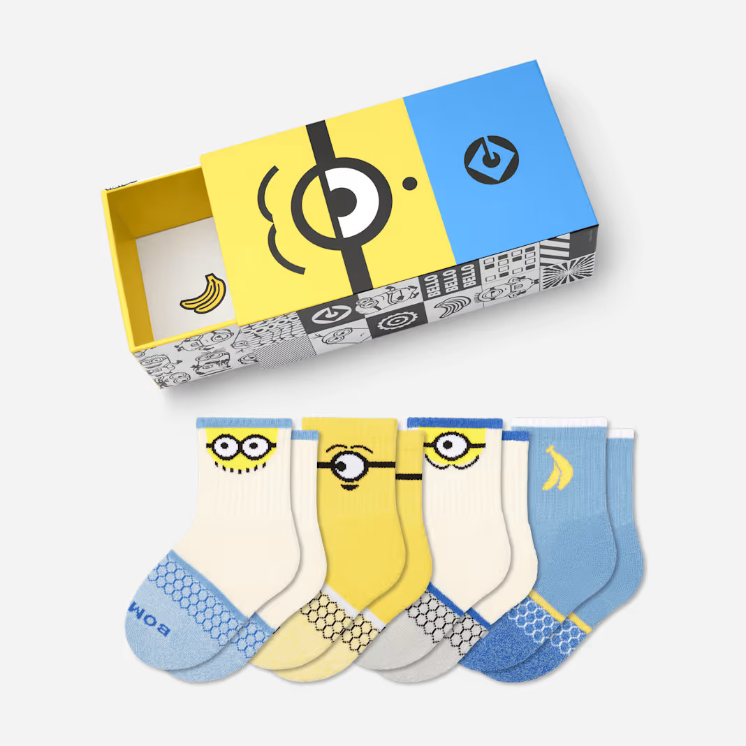 Junior Minions Calf Sock 4-Pack Gift Box | Bombas