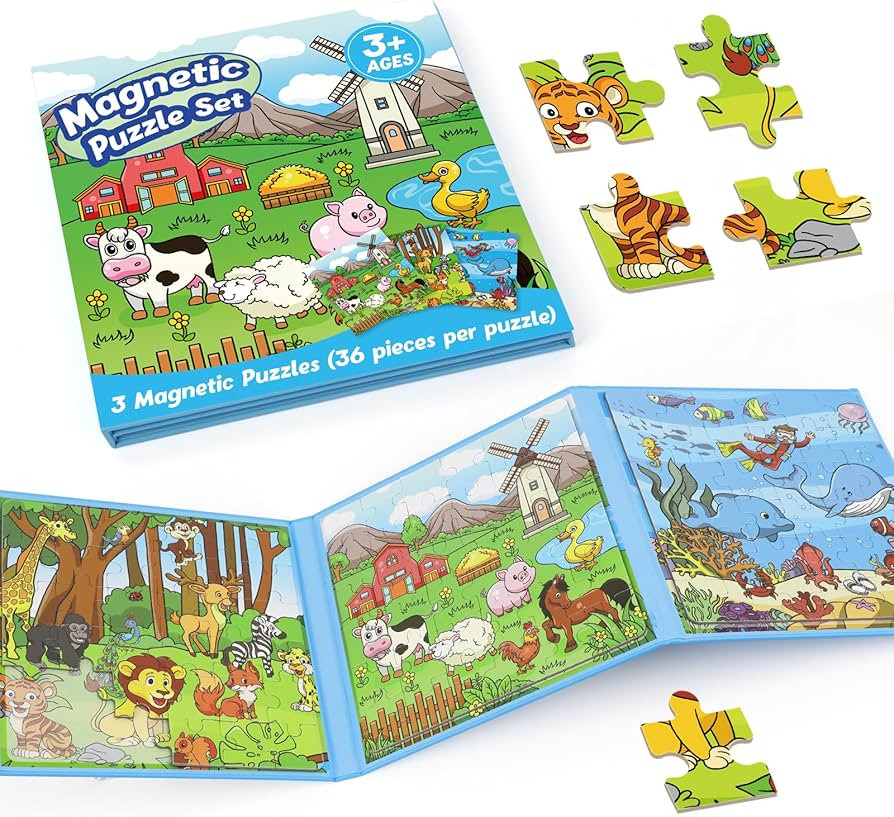 Magnetic Puzzles for Toddlers 3-5,36 Pieces Travel Puzzles Games for Kids,Airplane Car Road Trip ... | Amazon (US)